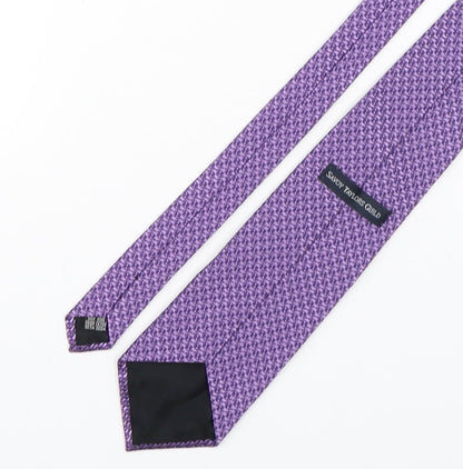 Simon Taylors Guild  Mens Purple Geometric Silk Pointed Tie One Size