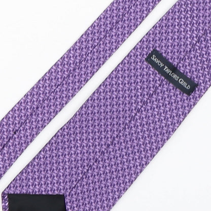 Simon Taylors Guild  Mens Purple Geometric Silk Pointed Tie One Size
