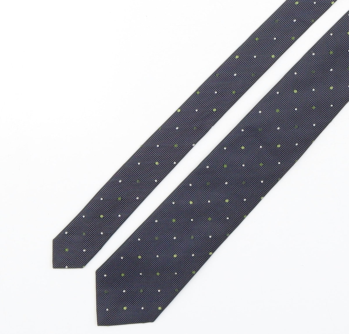 Additional front view of Olymp men’s multicoloured polka dot silk pointed tie one size