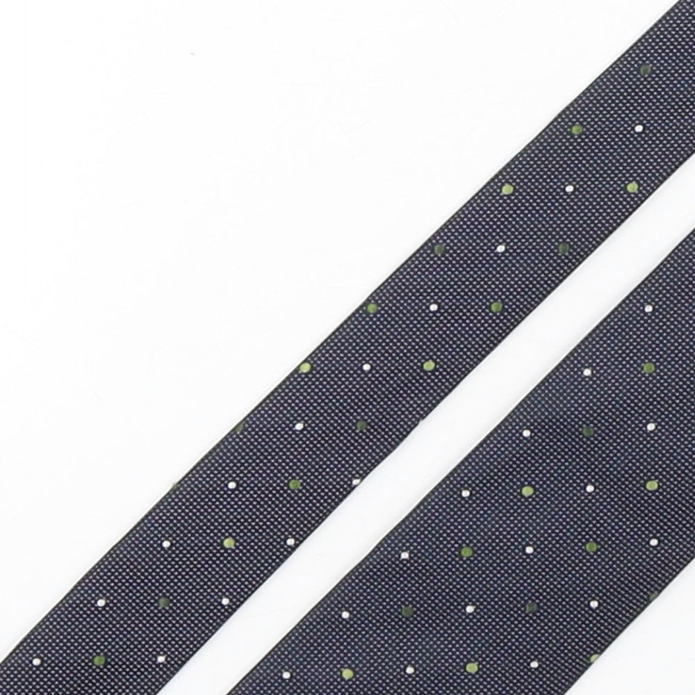Close-up detail of Olymp men’s multicoloured polka dot silk pointed tie one size
