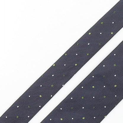 Close-up detail of Olymp men’s multicoloured polka dot silk pointed tie one size