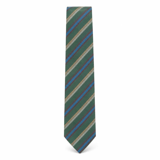 Front view of Cerruti men’s multicoloured striped silk pointed tie one size