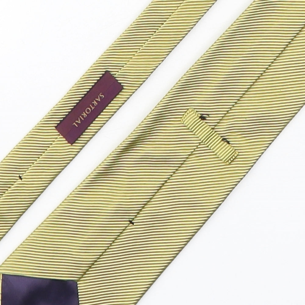 Santorail Mens Gold  Cotton Pointed Tie One Size