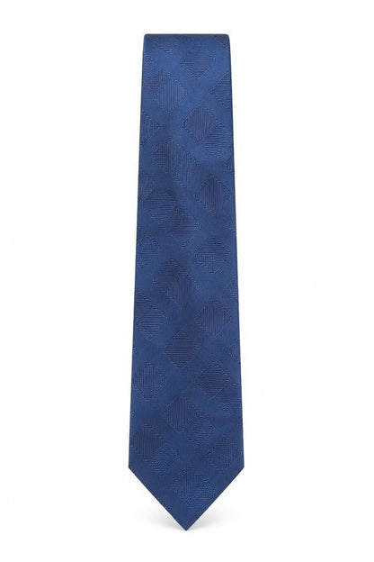 Mens Loxley Blue Geometric  Pointed Tie