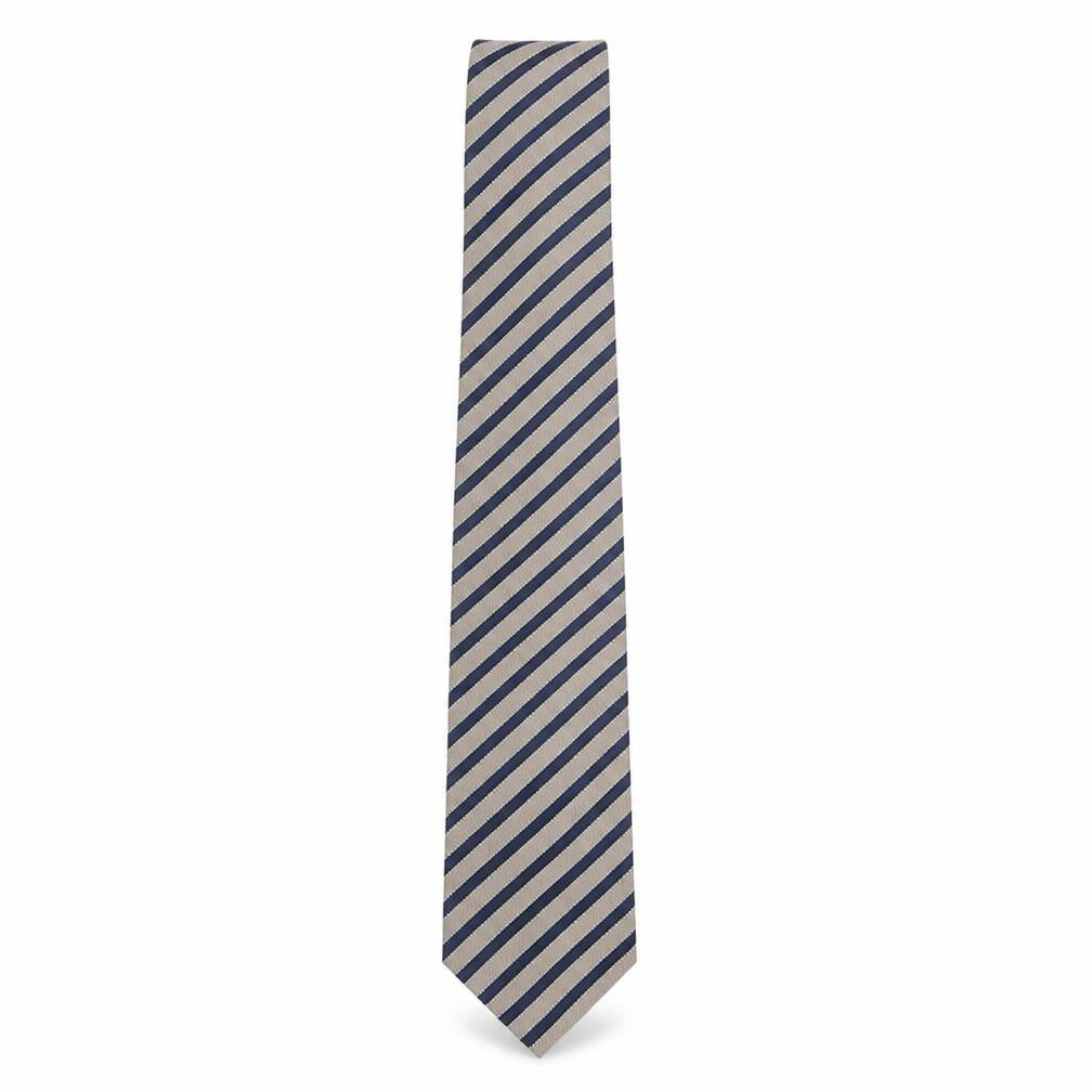 Front view of Marks & Spencer men’s multicoloured striped silk pointed tie one size