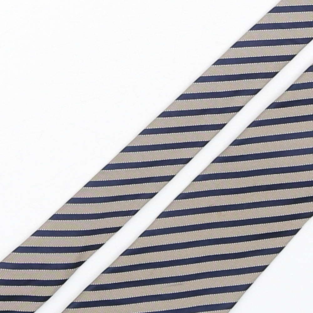 Marks and Spencer Mens Multicoloured Striped Silk Pointed Tie One Size