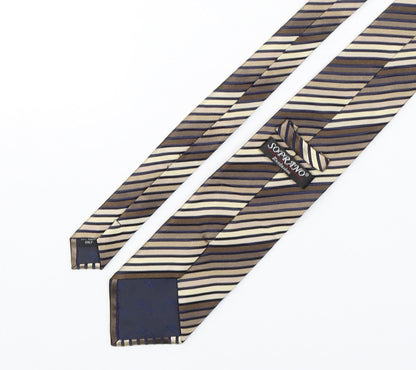 Soprano Mens Multicoloured Striped Silk Pointed Tie One Size