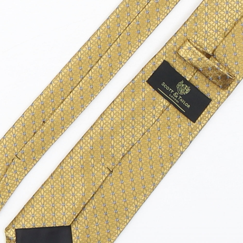 Scott & Taylor Mens Multicoloured Geometric Polyester Pointed Tie One Size