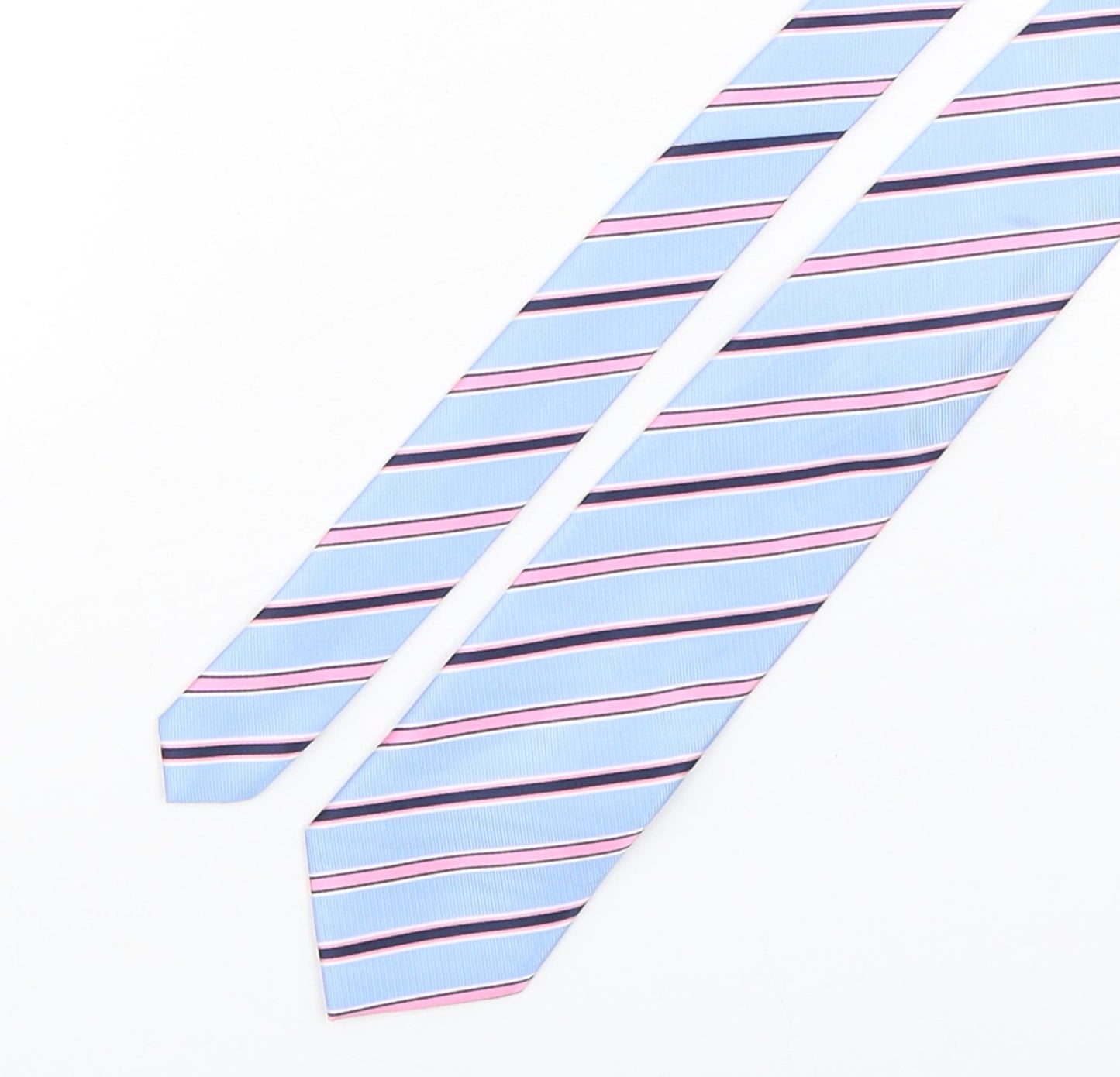 Marks and Spencer Mens Multicoloured Striped Polyester Pointed Tie One Size