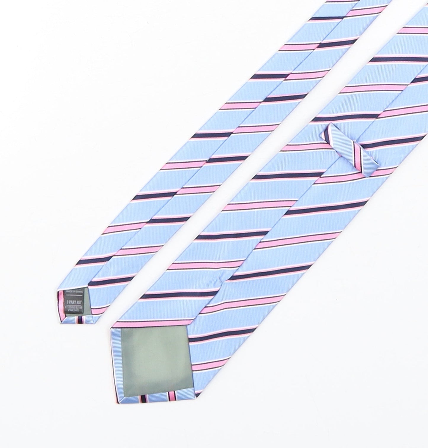 Marks and Spencer Mens Multicoloured Striped Polyester Pointed Tie One Size