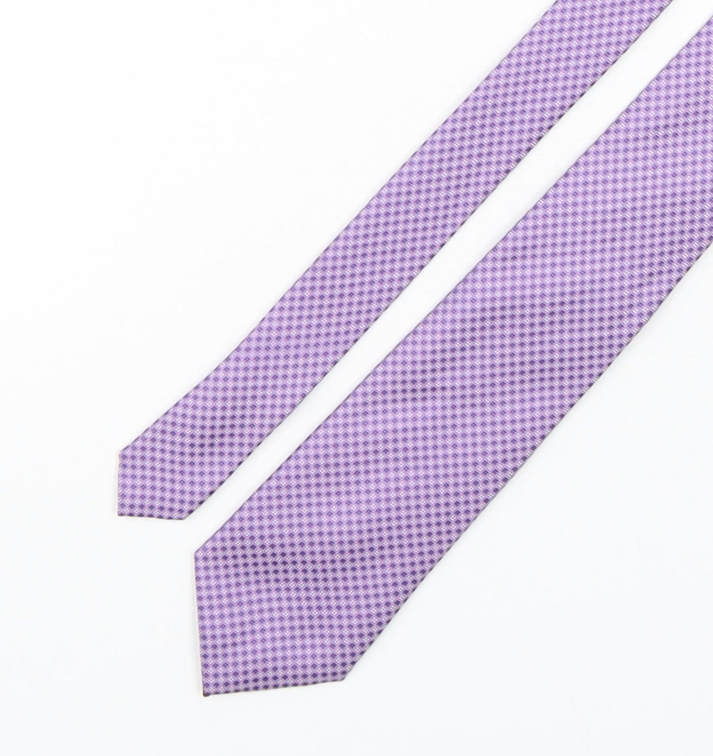 Marks and Spencer Mens Purple Plaids & Checks Silk Pointed Tie One Size