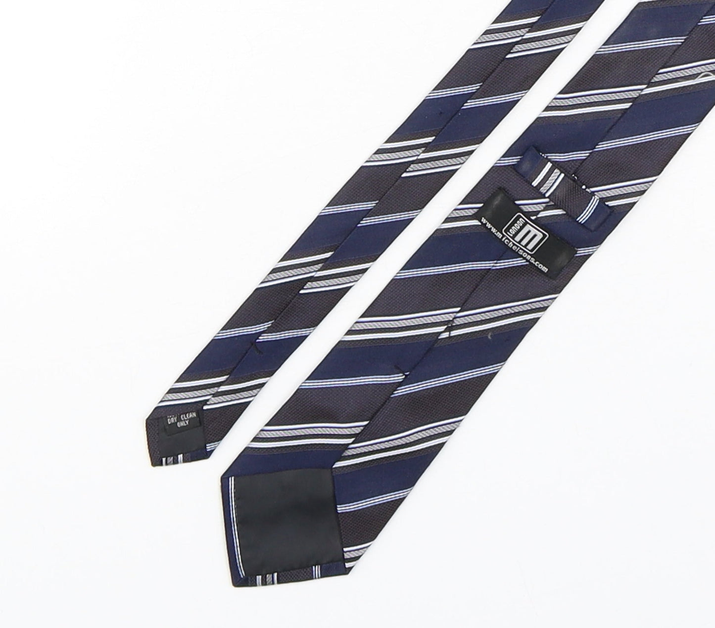 Michelsons Mens Multicoloured Striped Silk Pointed Tie One Size