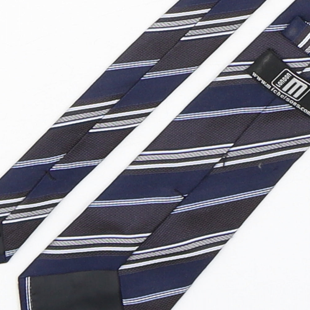 Michelsons Mens Multicoloured Striped Silk Pointed Tie One Size