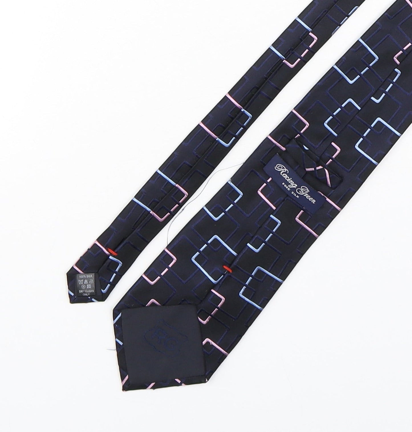 Racing Green  Mens Multicoloured Geometric Silk Pointed Tie One Size