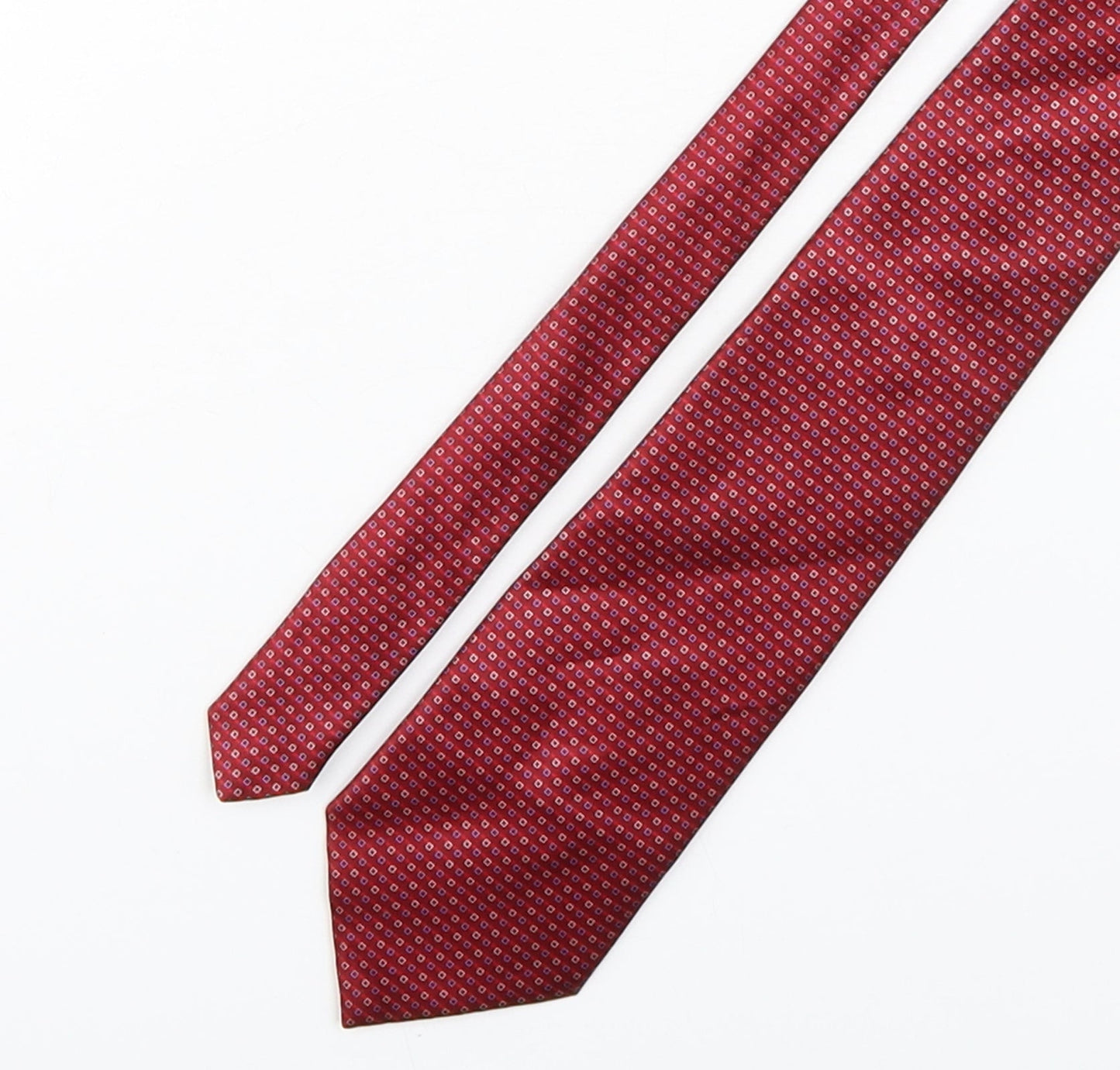 Marks and Spencer Mens Red Polka Dot Silk Pointed Tie One Size