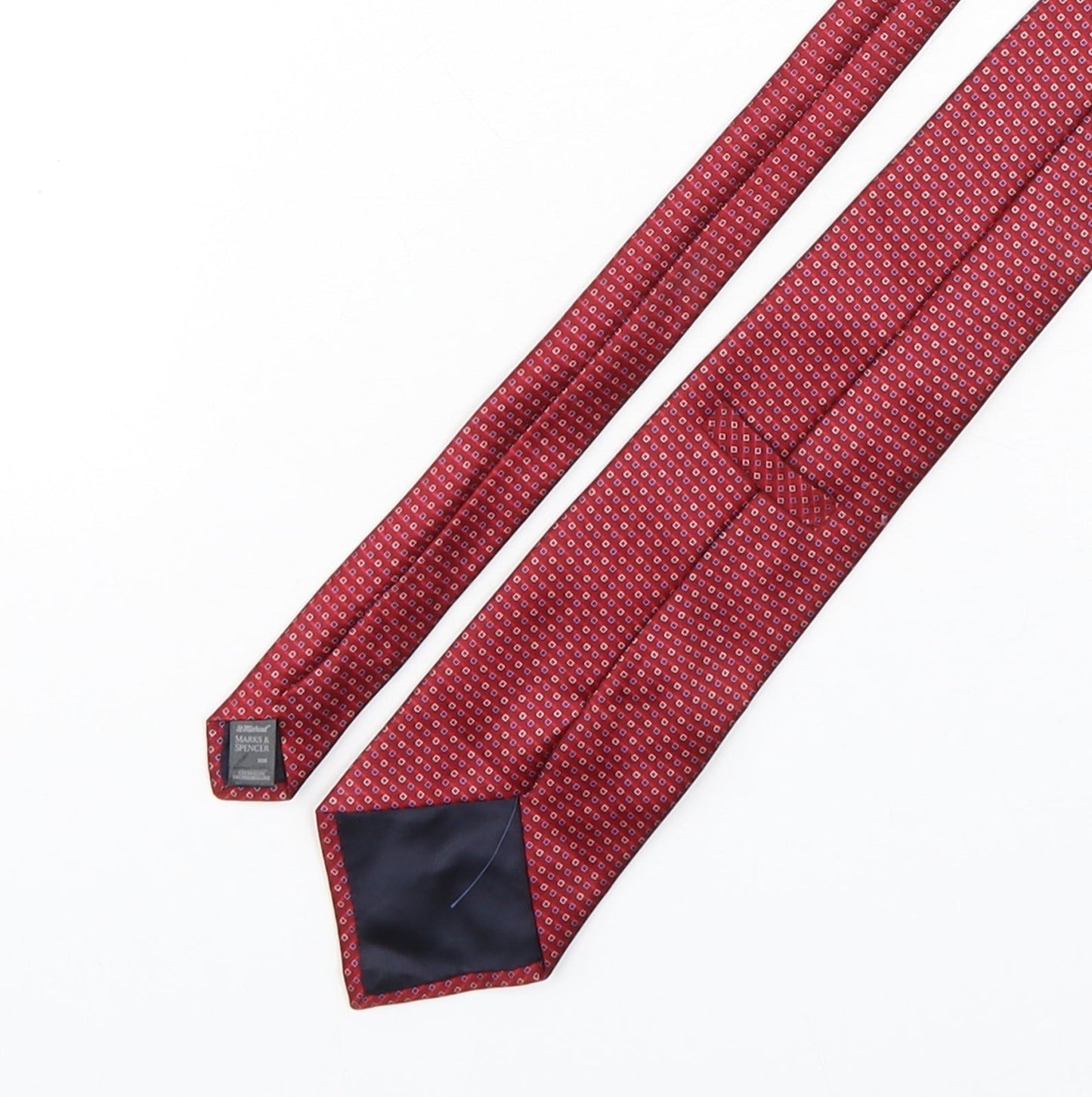 Marks and Spencer Mens Red Polka Dot Silk Pointed Tie One Size