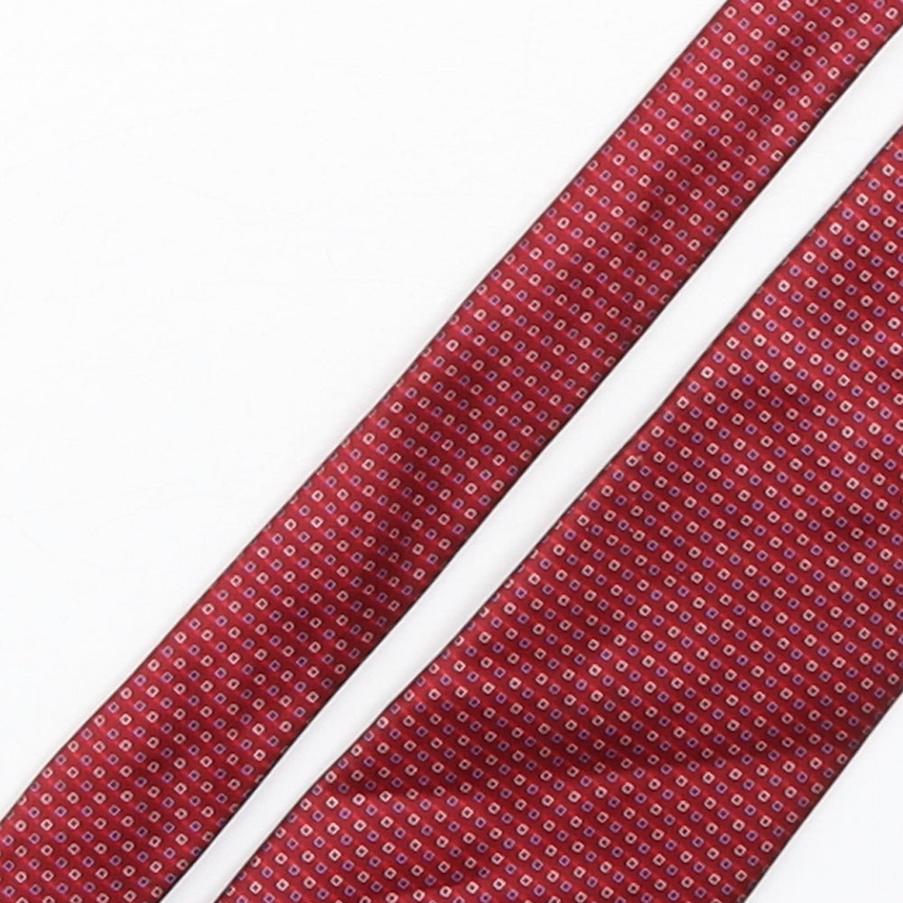 Marks and Spencer Mens Red Polka Dot Silk Pointed Tie One Size