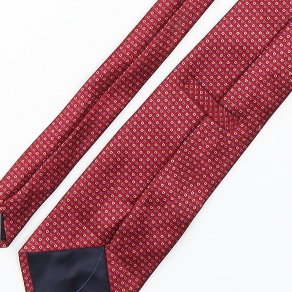 Marks and Spencer Mens Red Polka Dot Silk Pointed Tie One Size