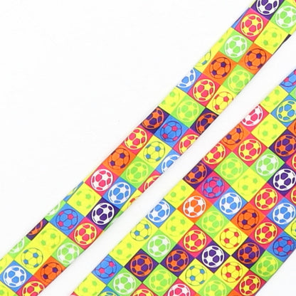 Tin Can Man Mens Multicoloured Geometric Polyester Pointed Tie One Size - Football