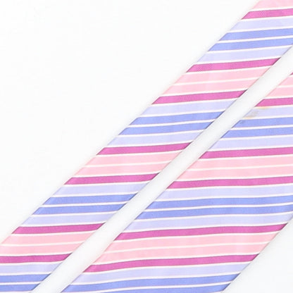 Marks and Spencer Mens Multicoloured Striped Polyester Pointed Tie One Size