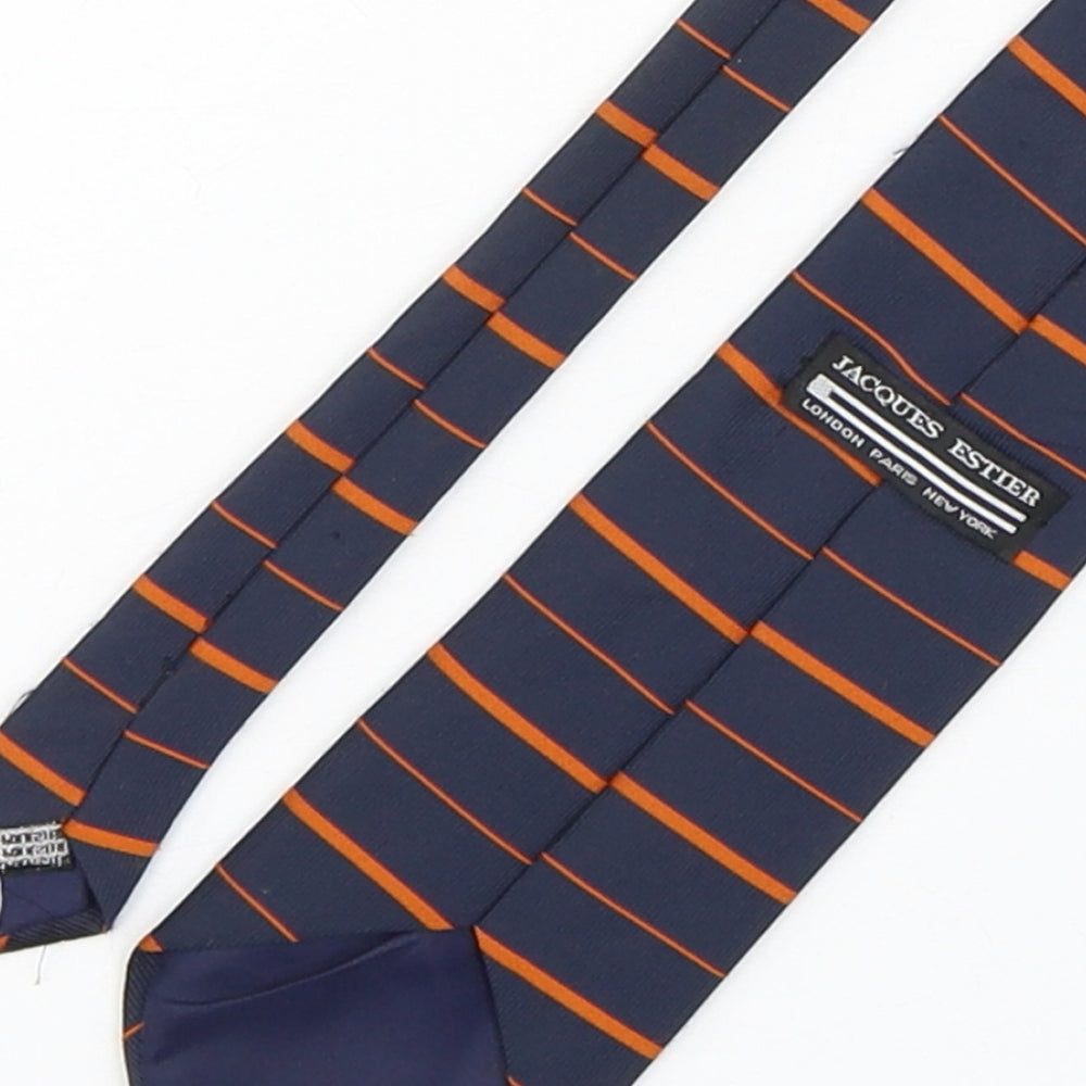 Jacques Estier  Mens Multicoloured Striped Polyester Pointed Tie One Size