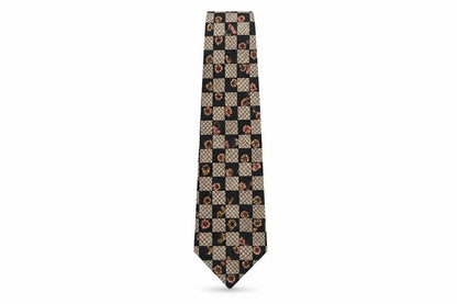 Front view of Vicenza men’s multicoloured plaids & checks polyester pointed tie one size