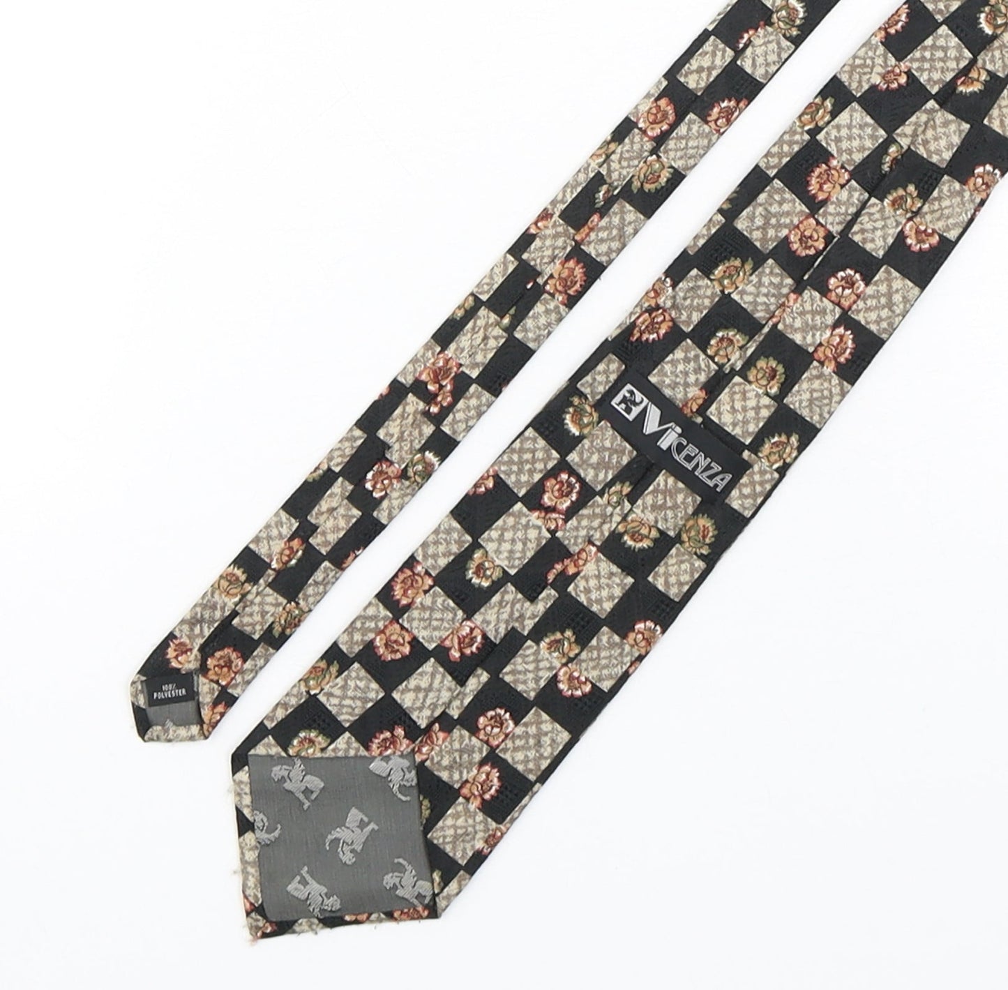 Vicenza Mens Multicoloured Plaids & Checks Polyester Pointed Tie One Size