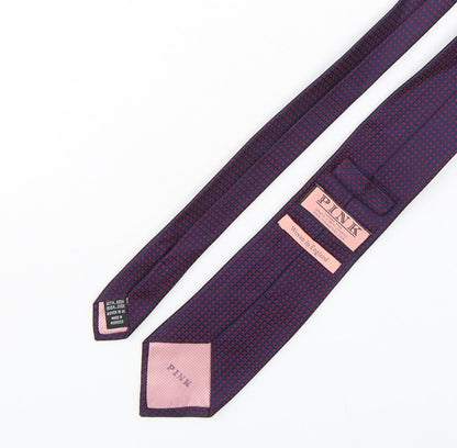 PINK Mens Multicoloured Plaids & Checks Silk Pointed Tie One Size