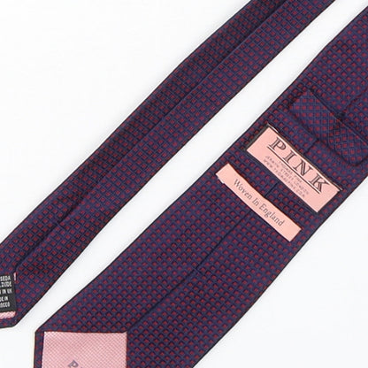 PINK Mens Multicoloured Plaids & Checks Silk Pointed Tie One Size