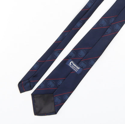 Back view of Concept men’s multicoloured striped polyester pointed tie one size