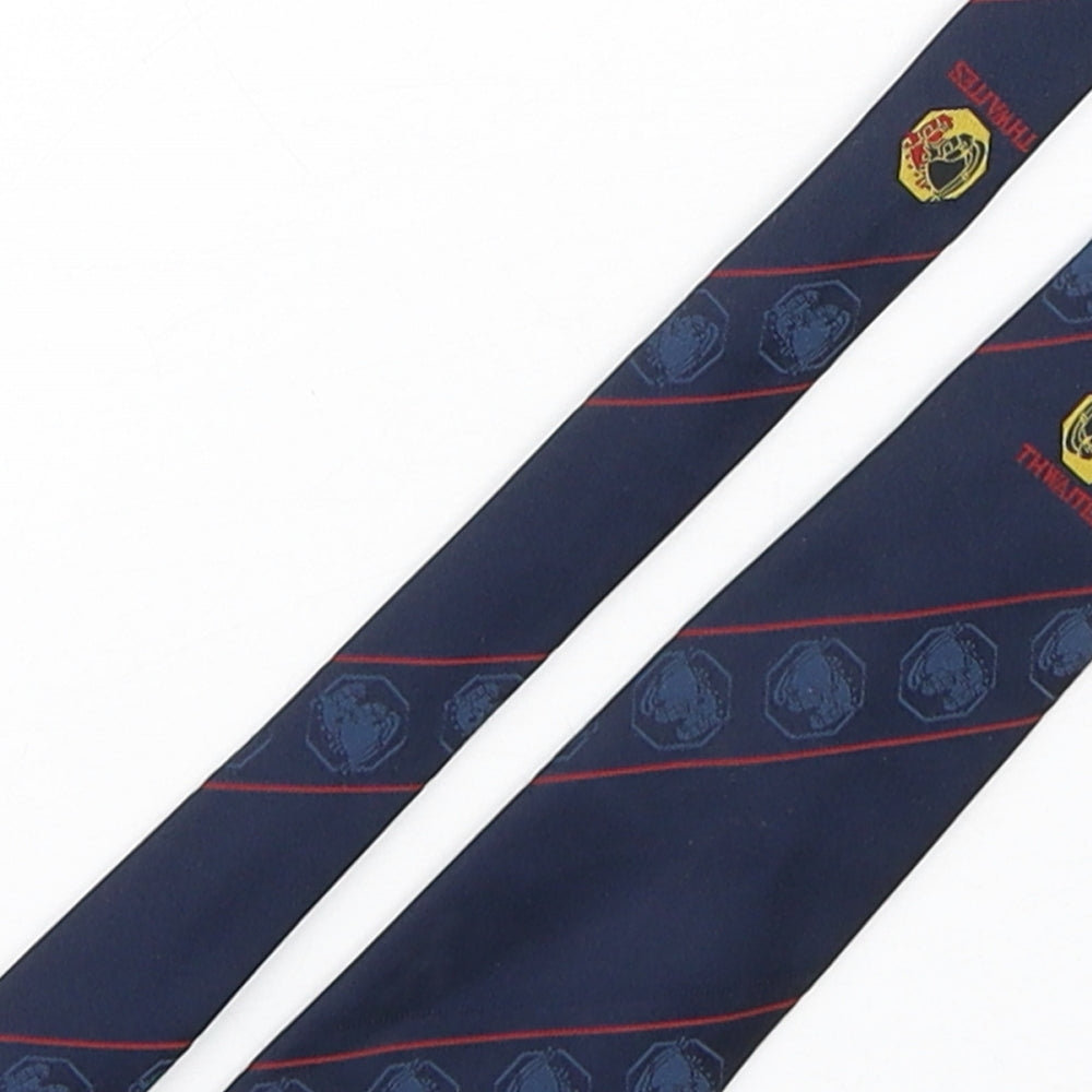 Close-up detail of Concept men’s multicoloured striped polyester pointed tie one size