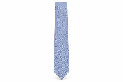 Front view of Loding men’s blue plaids & checks silk pointed tie one size