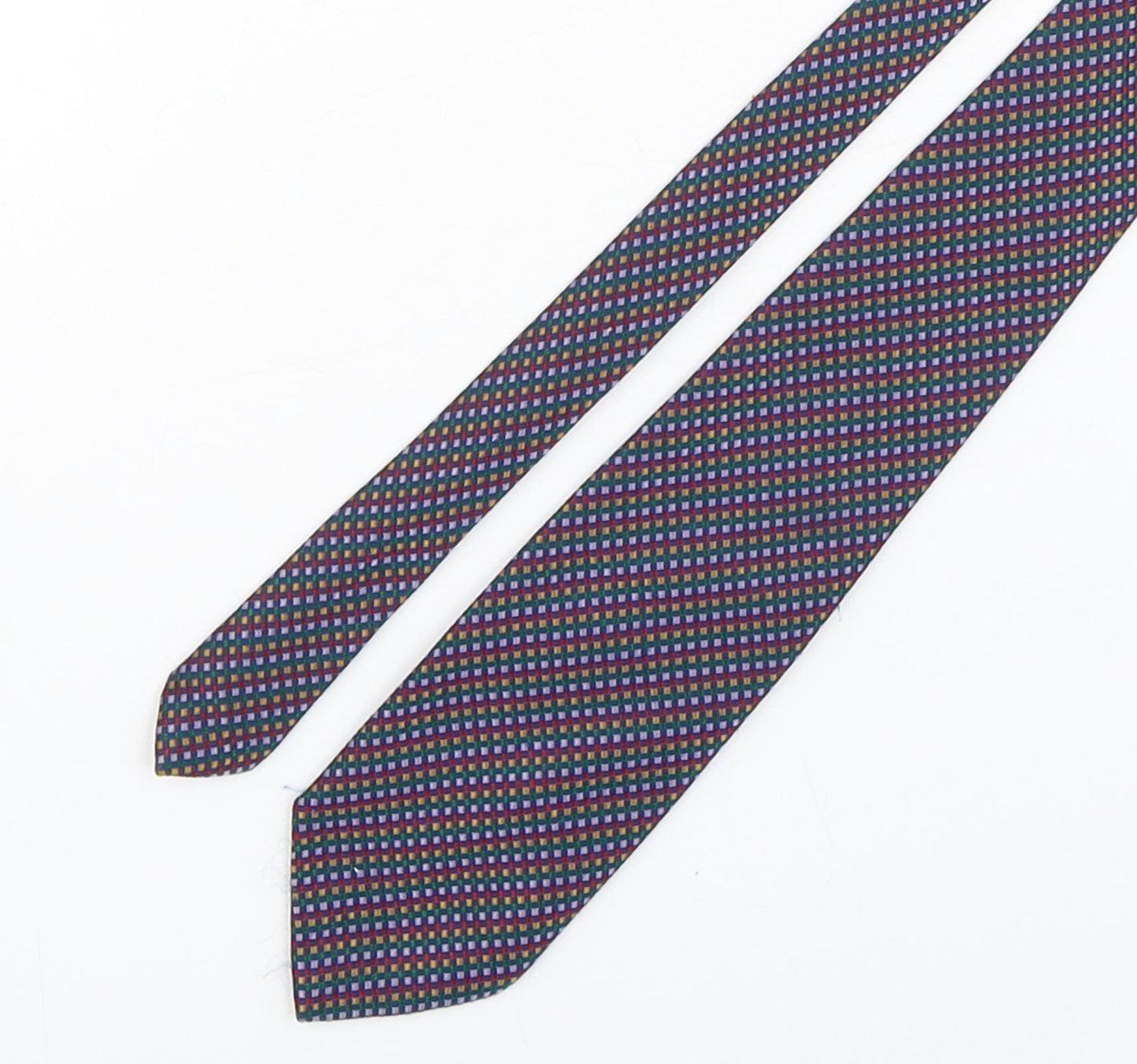 Enrico Rossini  Mens Multicoloured Plaids & Checks Polyester Pointed Tie One Size