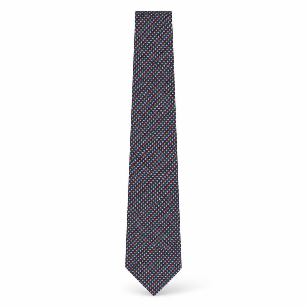 Front view of Enrico Rossini men’s multicoloured plaids & checks polyester pointed tie one size