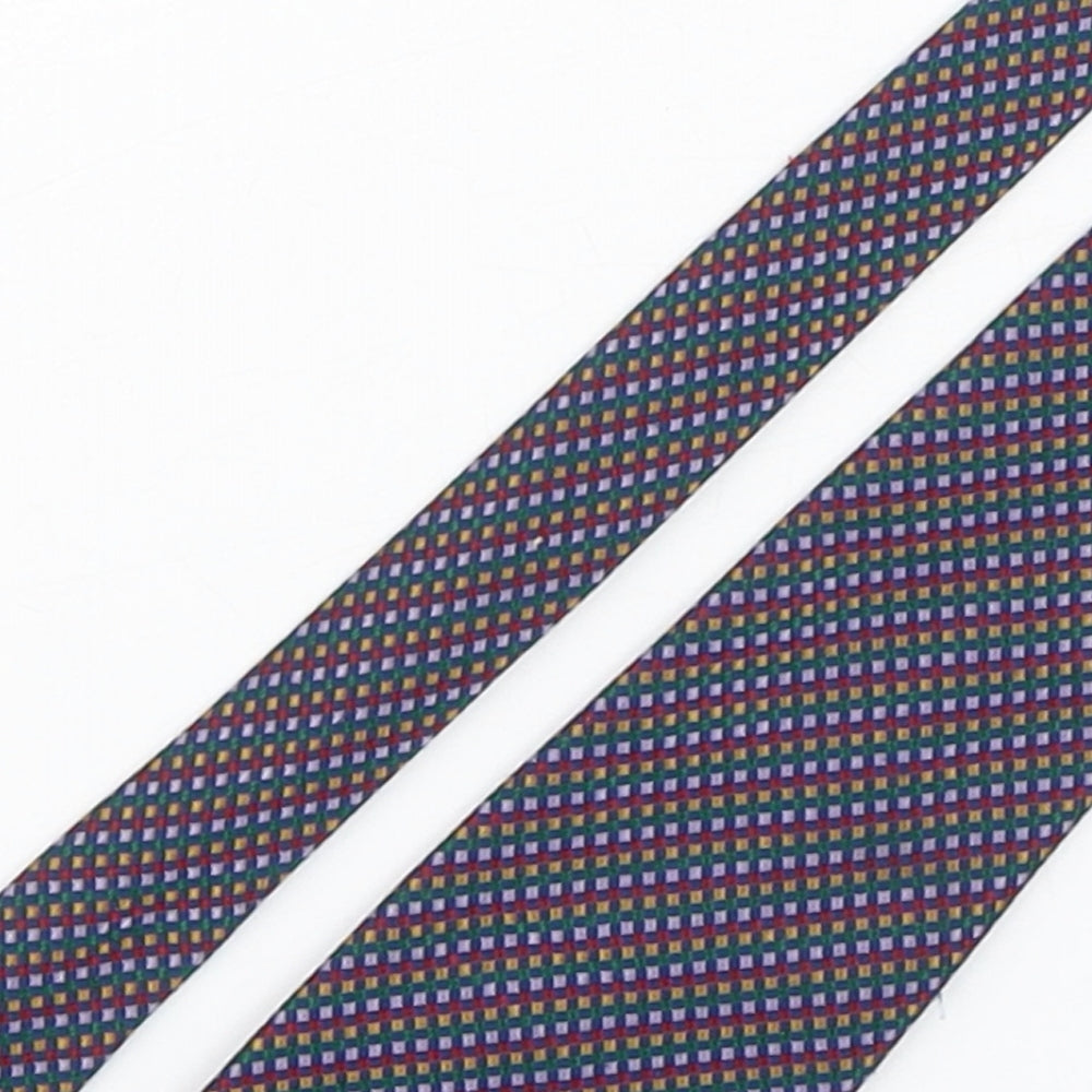 Enrico Rossini  Mens Multicoloured Plaids & Checks Polyester Pointed Tie One Size