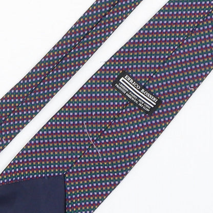 Enrico Rossini  Mens Multicoloured Plaids & Checks Polyester Pointed Tie One Size