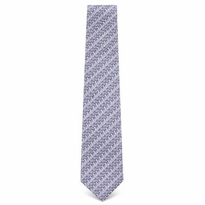 Front view of The Nature Conservancy men’s grey geometric silk pointed tie one size - rabbit print