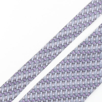 The Nature Conservancy Mens Grey Geometric Silk Pointed Tie One Size - Rabbit Print