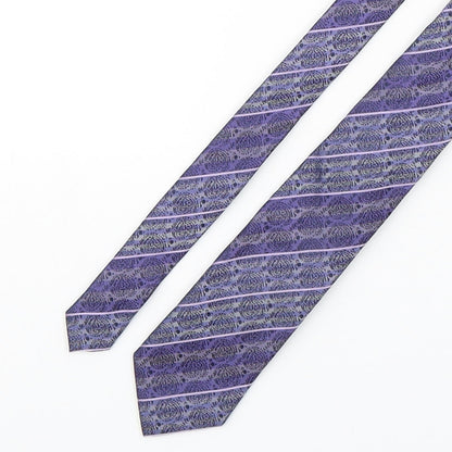 Slaters Mens Purple Paisley Silk Pointed Tie One Size