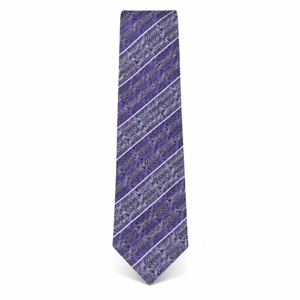 Mens Slaters Purple Paisley  Pointed Tie