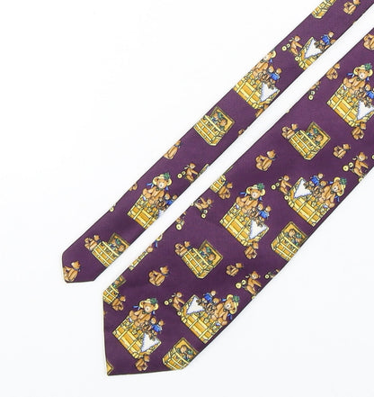 Mens C&A Purple Geometric  Pointed Tie