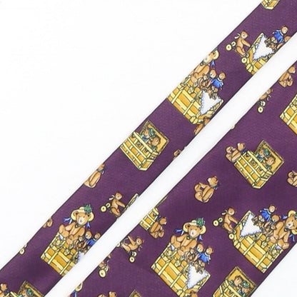 Mens C&A Purple Geometric  Pointed Tie