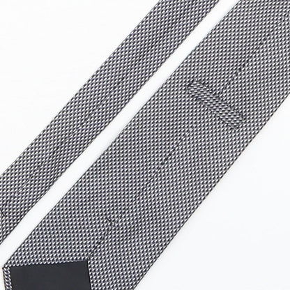 PreWorn  Mens Grey Geometric Silk Pointed Tie One Size