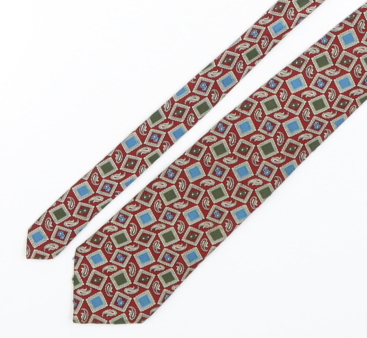 Additional front view of Henry Fox men’s multicoloured paisley polyester pointed tie one size