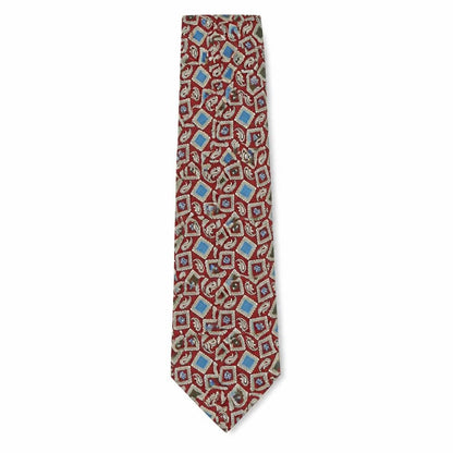 Front view of Henry Fox men’s multicoloured paisley polyester pointed tie one size