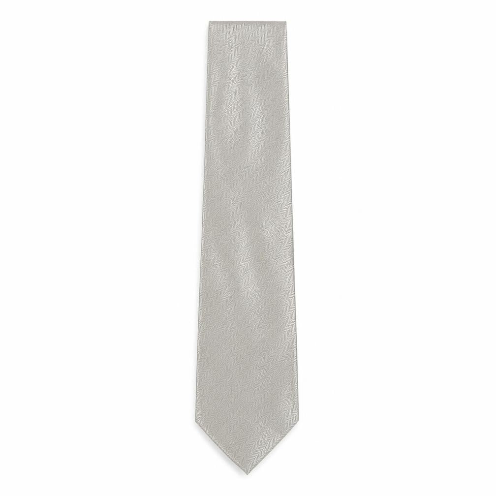 Mens NEXT Grey Geometric  Pointed Tie
