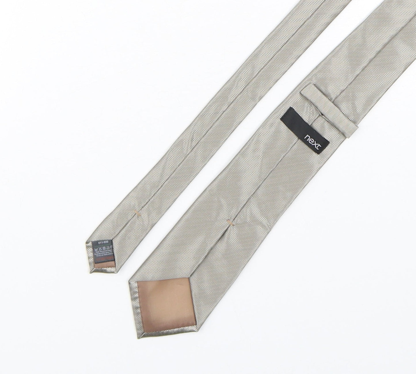 NEXT Mens Grey Geometric Polyester Pointed Tie One Size