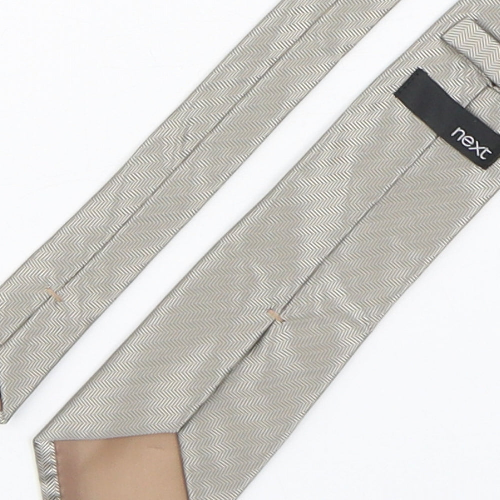 NEXT Mens Grey Geometric Polyester Pointed Tie One Size