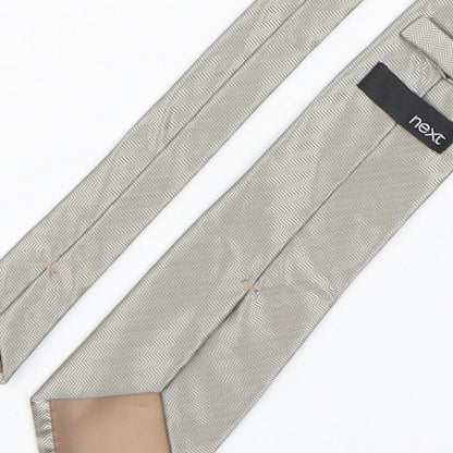 NEXT Mens Grey Geometric Polyester Pointed Tie One Size