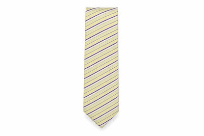 Front view of Femmio Valentino men’s multicoloured striped silk pointed tie one size